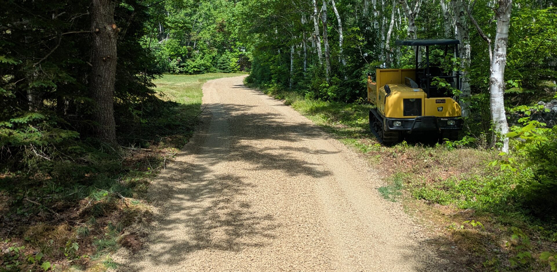 Excavation and grading equipment on a Cape Breton property